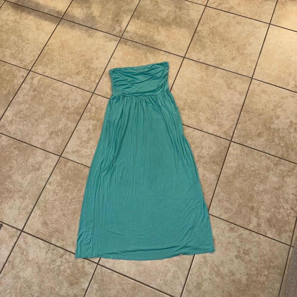 Rags & Couture Elegant Vintage OG Strapless Teal Green Dress
